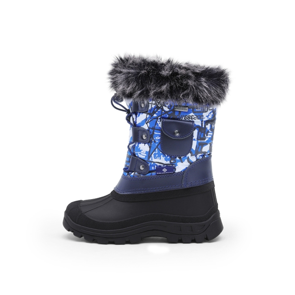Kids Waterproof Warm Snow Boots - BLUE MULTI - 1